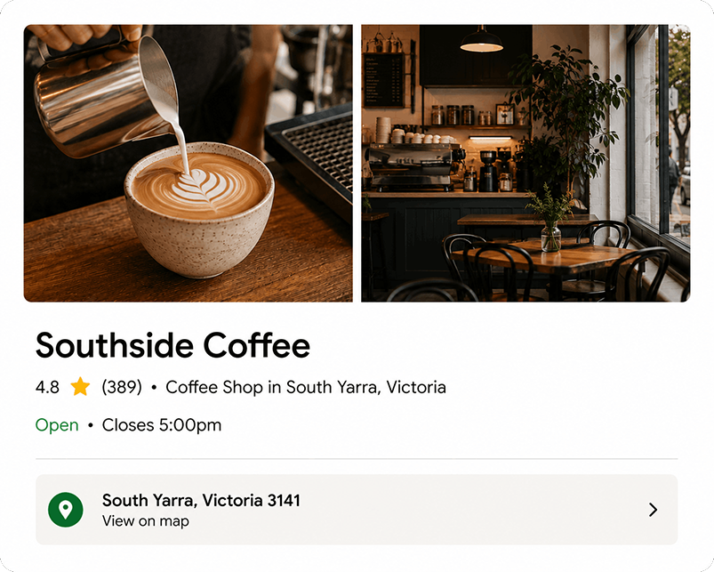 local cafe map seo listing